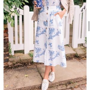 Mango Linen Skirt NWT jungle print Julia Engel Berolzhiemer Gal Meets Glam Sz M